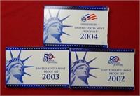 (3) US Mint Proof Sets - 2002-2003-2004