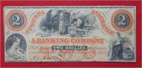 1867 $2 Augusta Insurance & Banking Co Note