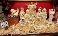 Large porcelain nativity set 12" t