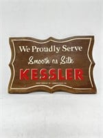 Vintage Wooden Kessler Whiskey Sign