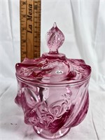 Pink Fenton Covered Dish