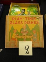 Play-Time Depression Glass Child's Dish Set w/
