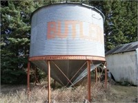 Butler approx 1350 round steel hopper bin