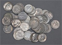 (21) 90% Silver and (20) Clad Roosevelt Dimes.