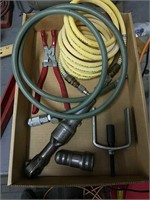 Pneumatic ratchet, air hose, battery cleaner,