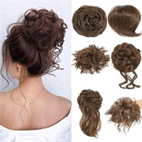 5 Packs Brown Messy Bun Hair Pieces for Women