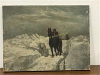 12 x 18 Original Painting, Horse and Rider