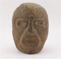 Stone Native American Face Carving