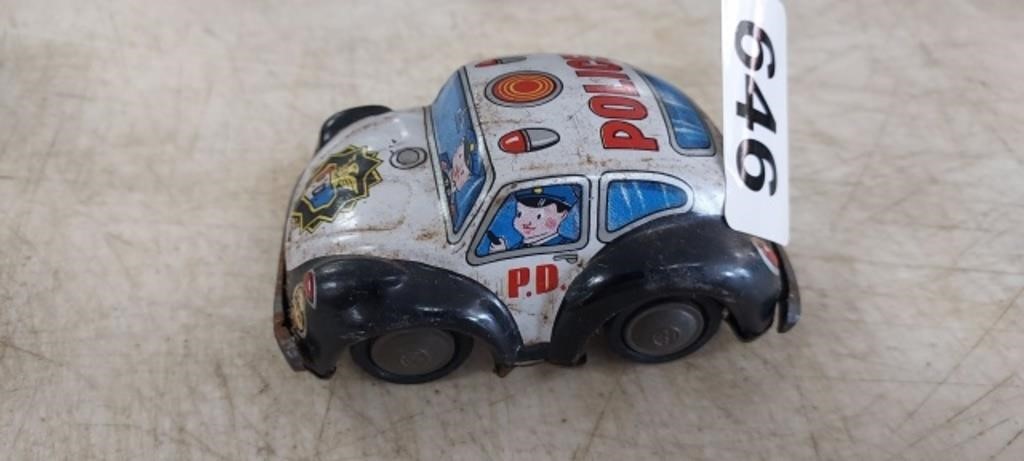 1950'S TAKATOKU TIN LITHO POLICE CAR