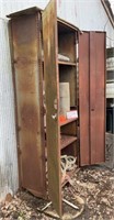 METAL  CABINET 6 1/2 TALL 36IN WIDE W/ CONTENTS