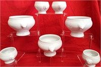LIONS HEAD TRADITION CNP FRAMCE WHITE BOWLS 7 PC