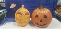 (2) Fall Decorative Pumpkins