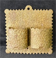 Unusual Embossed Brass Match Holder