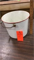 Red trim enamel pail