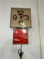 "Enjoy Coca-Cola" Double Square Electric Clock,