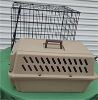 Dog crate 24"L X 17"W & dog carrier 22"L X 12"W