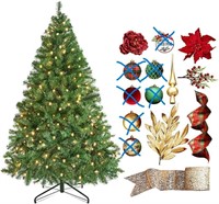 USED-WBHome 5FT Pre-lit Xmas Tree Set