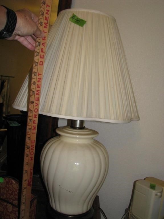 White lamp with shade