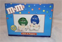 Blue and Green M&M S&P Shakers
