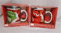 Red & Green M&M Valentines Coffee Mugs