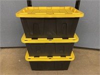 3 Commander 27 Gal. Storage Totes W/ Lids