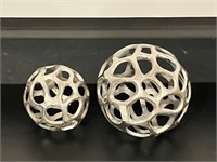 BUNDLE SET of 2 Decorative Abstract Art Orb Balls