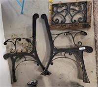 PARK BENCH WROUGHT IRON PARTS