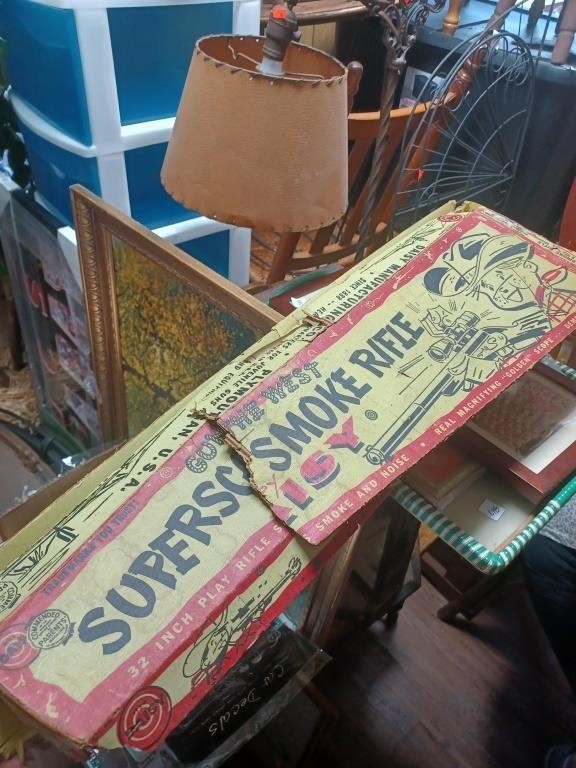 Vtg. BB Gun w/Box, Pennant, Tapestry and More