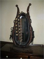 Horse Collar Mirror and Bells, 30x16x7 Deep