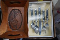 Silverware, Wooden Tray