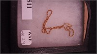 Marked 14K yellow gold rope chain bracelet,