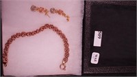 Rose and yellow gold bracelet marked 14K,