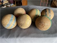Lot of 6 Very Old Wooden Croquet Balls
