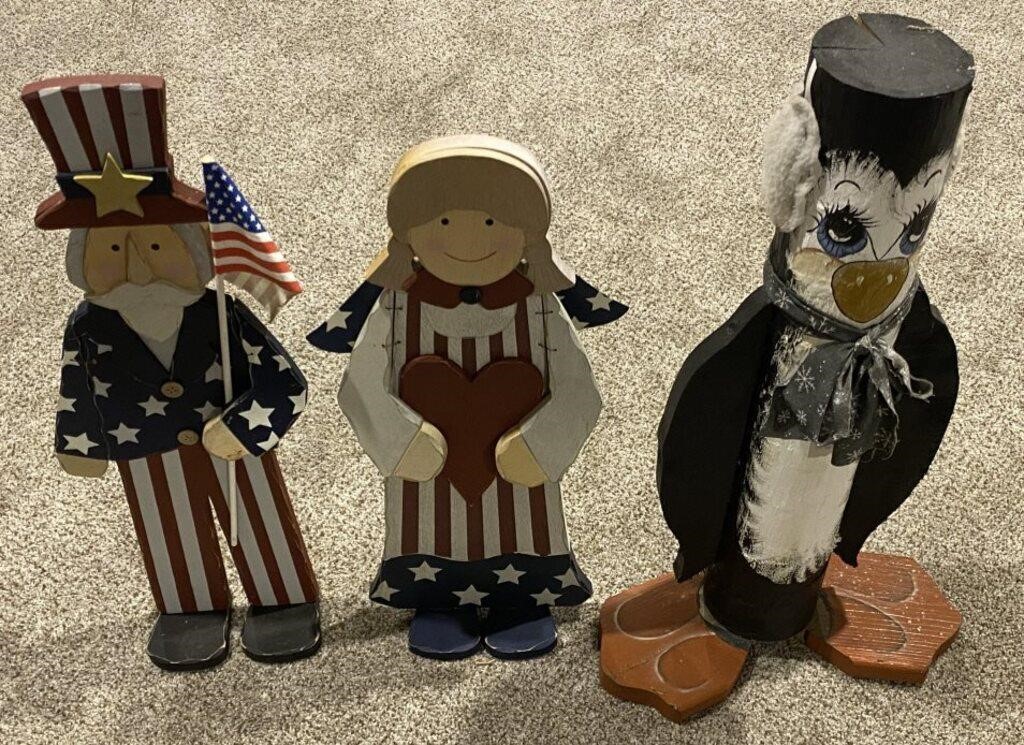 Forth of July Couple Wooden Figures (24" Tall) &