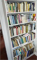 6 shelves books: poetry, novels, Robert Frost…etc