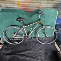 Gray/green Trek bike