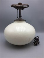Raku ivory pottery lamp