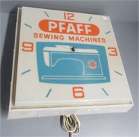 Pfaff sewing machines plastic clock 16" x 16".