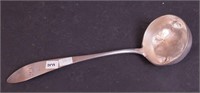 A vintage coin silver punch ladle, engraved