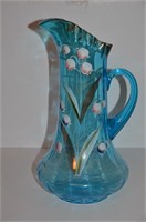 Dugan Hand Painted Blue Pitcher