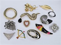 Vintage Brooches: Snake, Floral, Avon, Monet