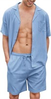 OOFANDY Men’s 2PCS Linen Short Set