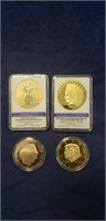 (4) Assorted Replica Coins (Review Photos For