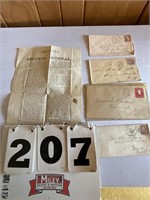 Vintage 1800's and 1908 post marked envelopes