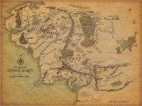 LORD OF THE RINGS MAP POSTER - 16x24
