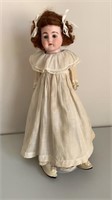 Antique German doll - leather, cloth & porcelain