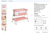 E7825  ANGELBLISS Bedside Sleeper, Pink, Wheels.