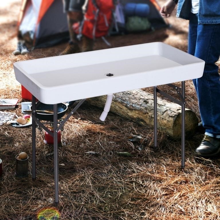 E7674  Outsunny 4FT Portable Fishing Table