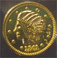 1861 1/4 California gold token