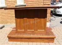 Hand Crafted Pedestal Solid Wood Bar & Cabinet